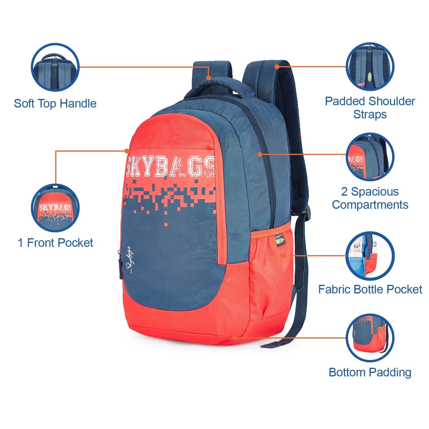 Skybags, Bff 2 Red 18.5" Backpack, BFF2RD