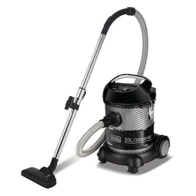 Black+Decker, Barrel Vacuum Cleaner 20 Litre, 2000 Watt Black, BV2000 Vacuum Cleaner BL-BV2000