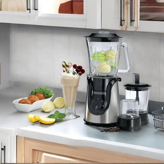 Black+Decker, Glass Blender 600W Black/Silver, BX600G Blender BL-BX600G