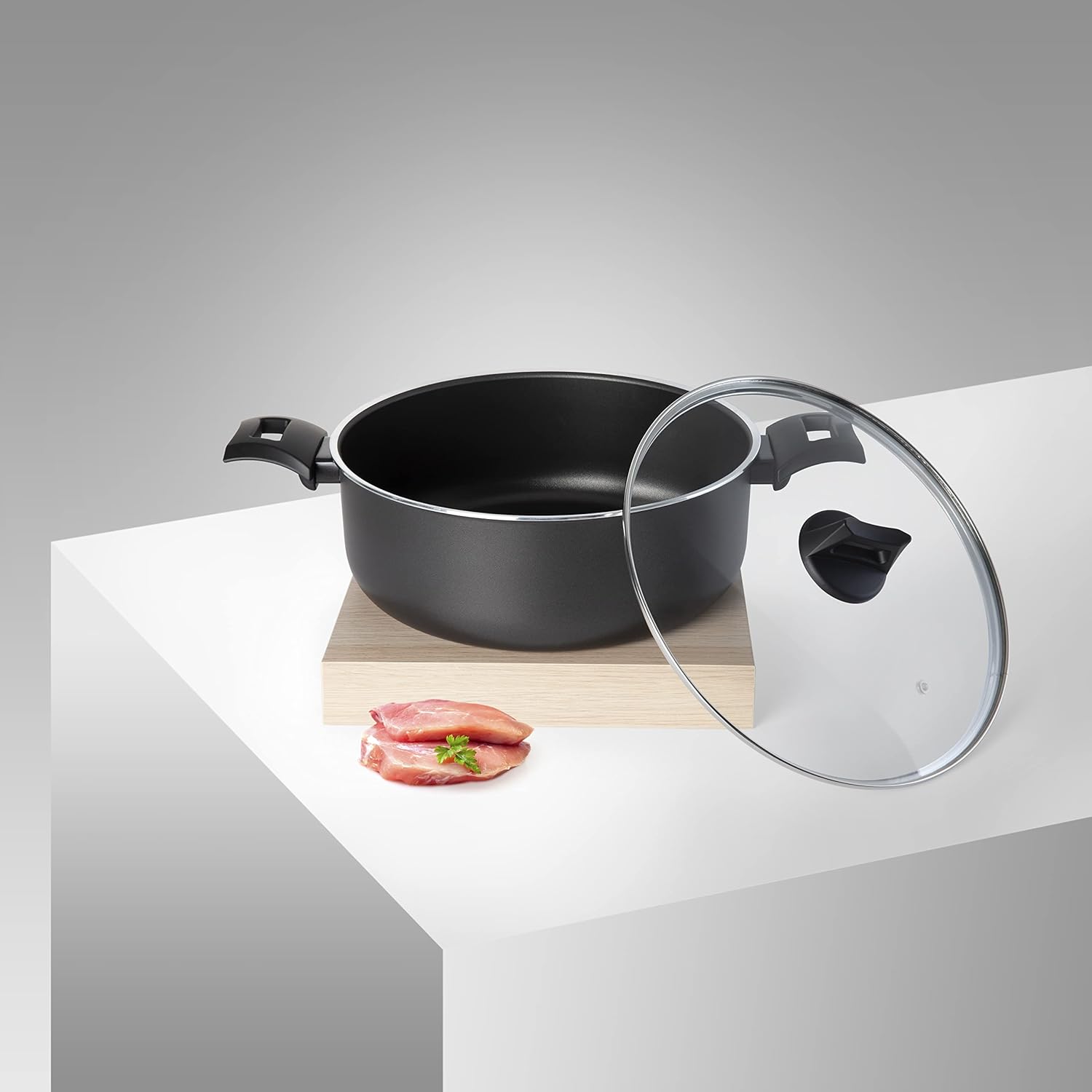 Black+Decker, 30cm Non-Stick Casserole Dish With Glass Lid,