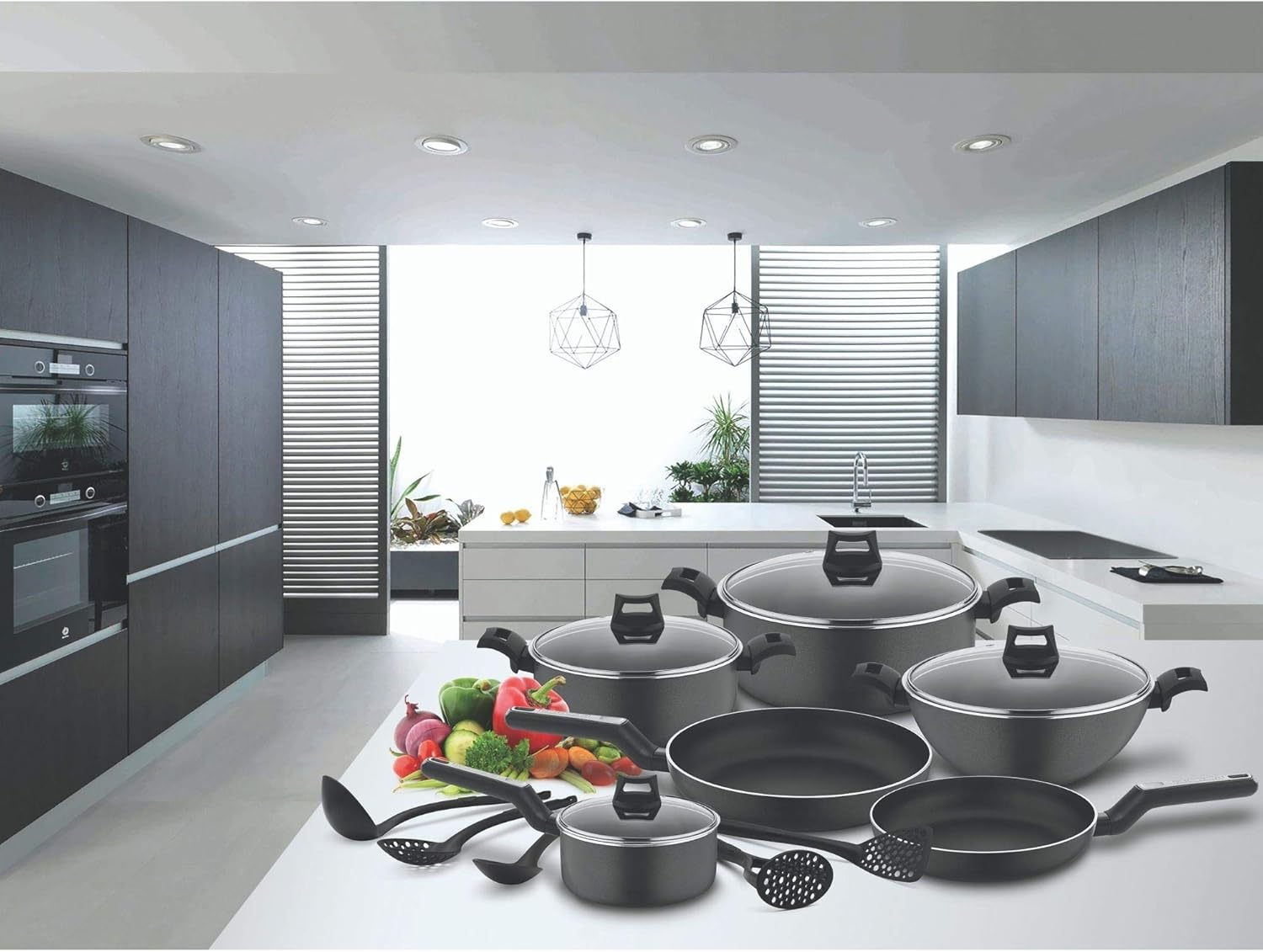 Black+Decker, 15 Piece Non-Stick Pan Set Range,  BXSGS15BME