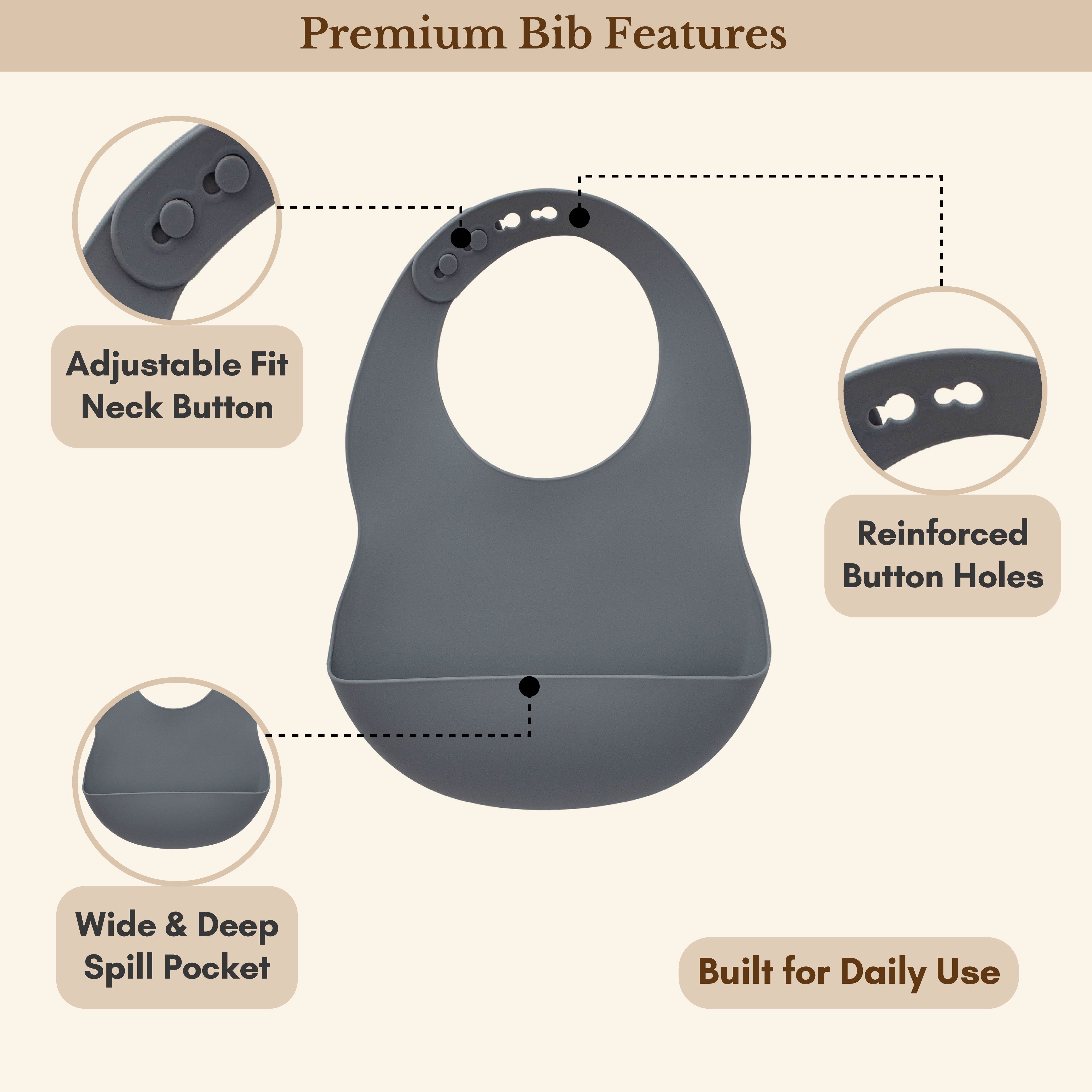 Milk It Baby Berry Blue Bib & Bowl Set, 100% Food Grade Silicone Set, MI-BBBB002