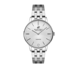 Beverly Hills Polo Club Women's Watch, Analog, Silver Dial, Silver Stainless Steel Strap, BP3289X.330