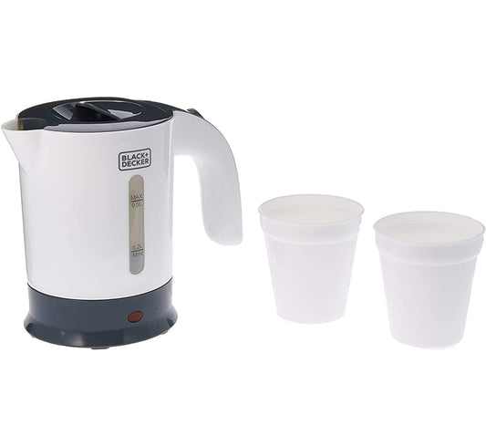 Black+Decker 650W 0.5L Electric Travel Tea Kettle, TR250J Kettle BL-TR250J
