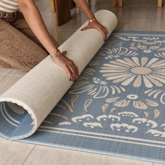 Milk It Baby Boho Azure And Modern Leaf Reversible Playmat, BOHOAZPM