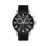 Quantum Men's Chronograph Watch Analog Black Dial with Black Silicone Band, PWG1126.351