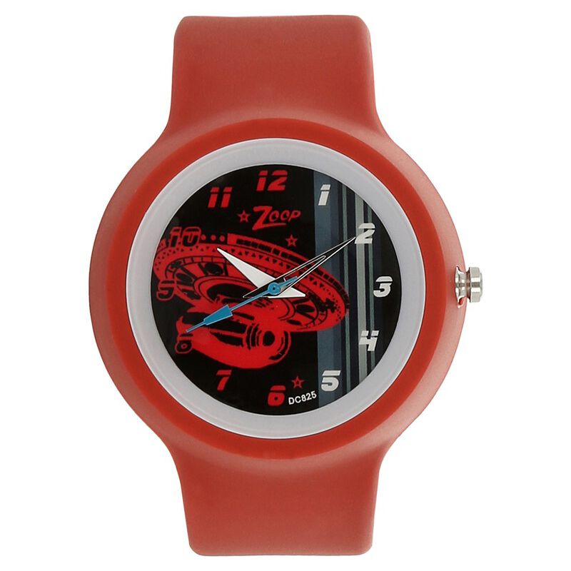 Zoop By Titan Kid's Watch Analog Multicolor Dial With Red PU Strap, 3029PP05