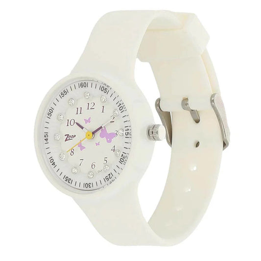Zoop by Titan Kid's Watch Analog White Dial PU Strap, C4038PP02