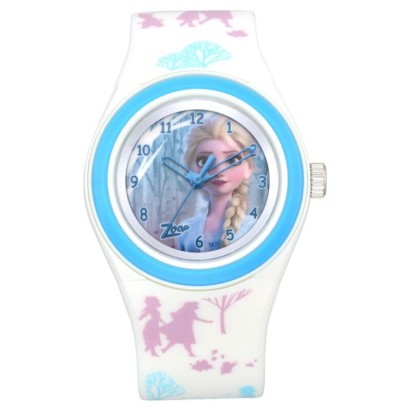 Zoop By Titan Kid's Disney Princess Watch Analog Multicolor Dial With White PU Strap, C4048PP43