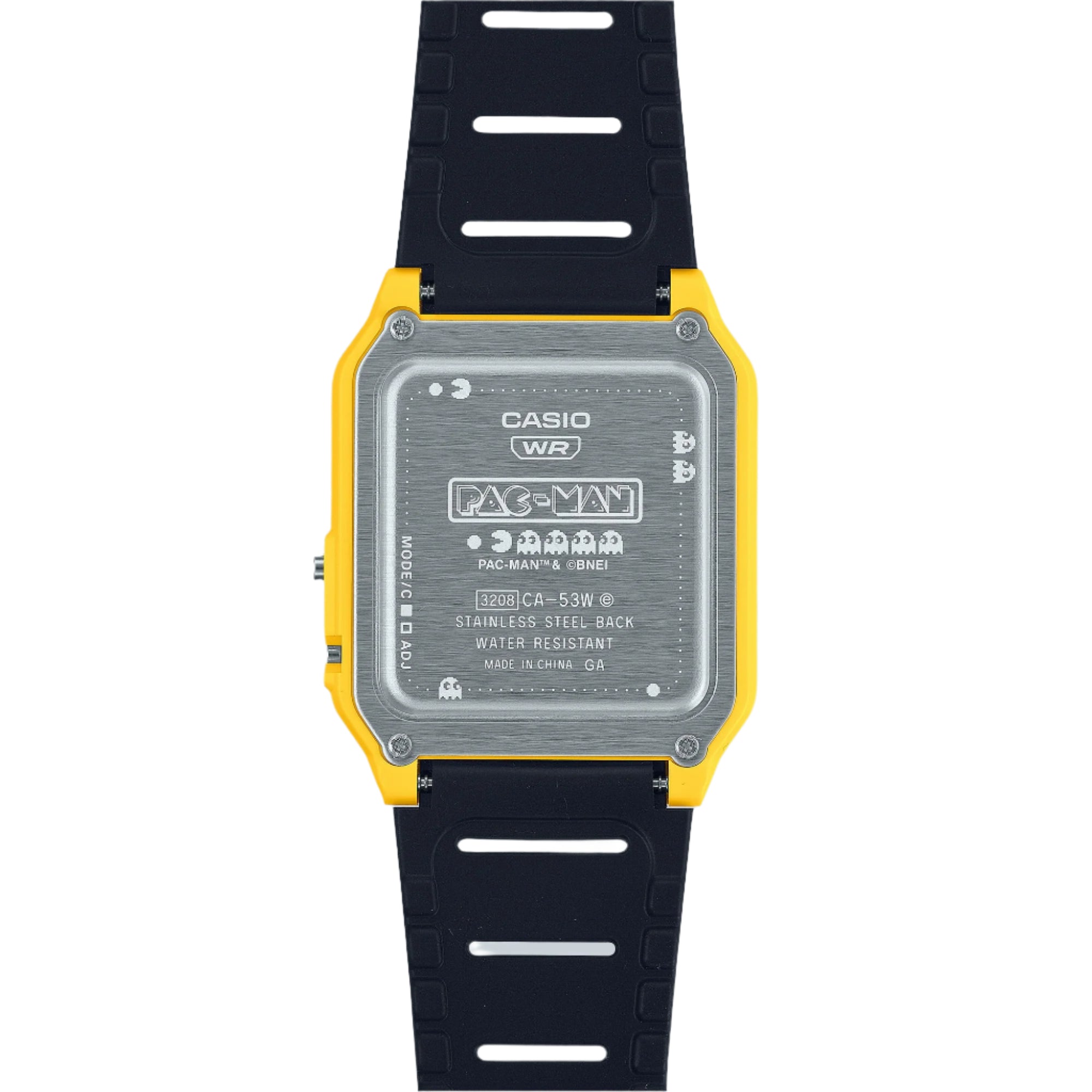 Casio Pac-Man Collection Unisex Calculator Watch Yellow Dial with Black Resin Band, CA-53WPC-1BDR