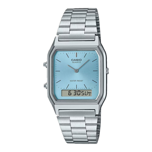 Casio, Men's Watch Vintage Collection Analog-Digital Blue Dial Silver Stainless Steel, 2A1MQYDF