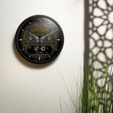 Alfajr Islamic Prayer Wall Clock Ana-Digital Black With Azan And Prayer Times, CR-23MAKKAH