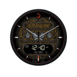 Alfajr Islamic Prayer Wall Clock Ana-Digital Black With Azan And Prayer Times, CR-23MAKKAH