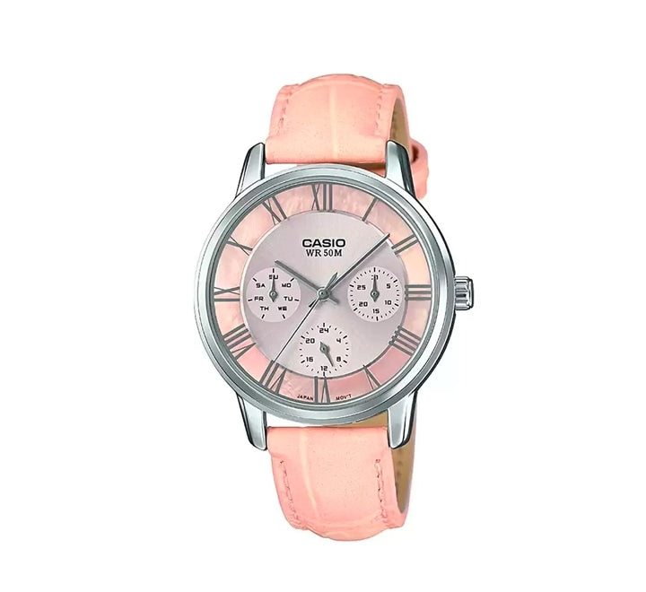 Casio,Women's Watch Analog, Pink Dial Pink Leather Band, LTP-E315L-4AVDF