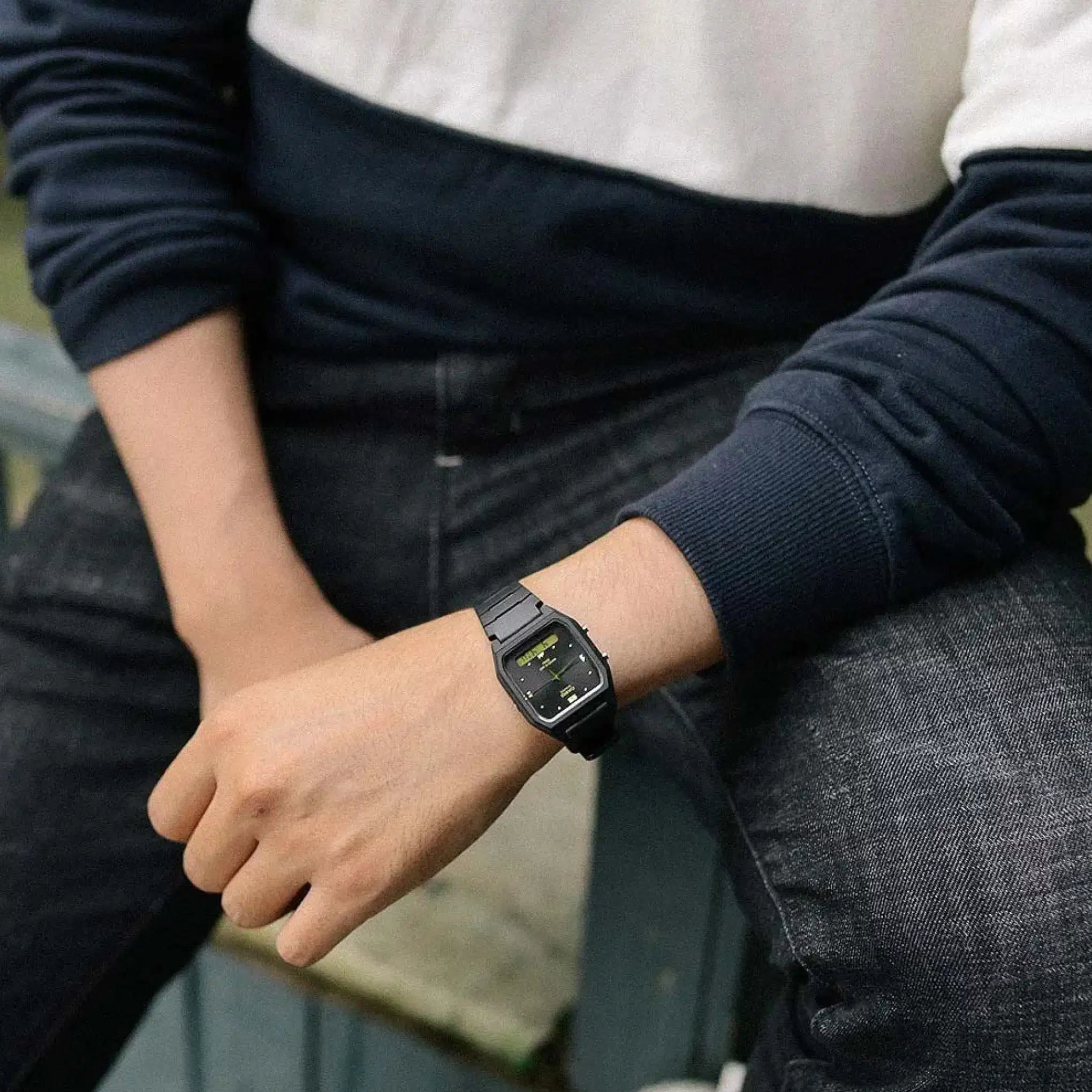 Casio, Men's Watch Analog-Digital, Black Dial Black Resin Band, AW-48HE-1AVDF product image