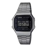 Casio Men's Watch Vintage Collection Digital, Black Dial Black Stainless Steel Strap, A168WGG-1BDF product image