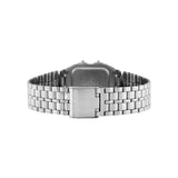 Casio Men's Watch Vintage Collection Digital, Silver Dial Silver Stainless Steel Strap, A500WA-7DF