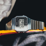 Casio Vintage Unisex Watch Digital Dial with Silver Stainless Steel Band, A700WEV-7ADF