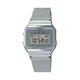 Casio Men's Watch Vintage Collection Digital, Silver Dial Silver Stainless Steel Strap, A700WM-7ADF product image