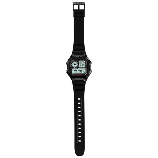 Casio Men's Watch Digital, Black Dial Black Silicone Strap, AE-1200WH-1AVDF product image