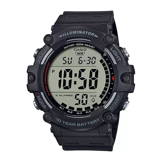Casio Men's watch Digital, Black Dial Black Resin Strap, AE-1500WHX-1AVD