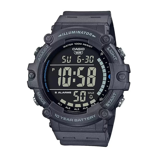 Casio Men's watch Digital, Black Dial Blue Resin Strap, AE-1500WH-8BVDF