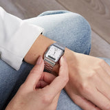 Casio Vintage Unisex Watch Analog-Digital White Dial With Silver Stainless Steel Band, AQ-230A-7DMQD