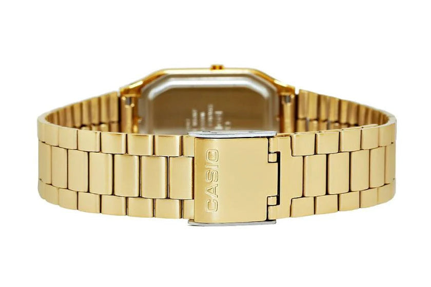 Casio Men's Watch Analog & Digital Combo, Gold Dial Gold Stainless Steel Strap, AQ-230GA-9BMQD