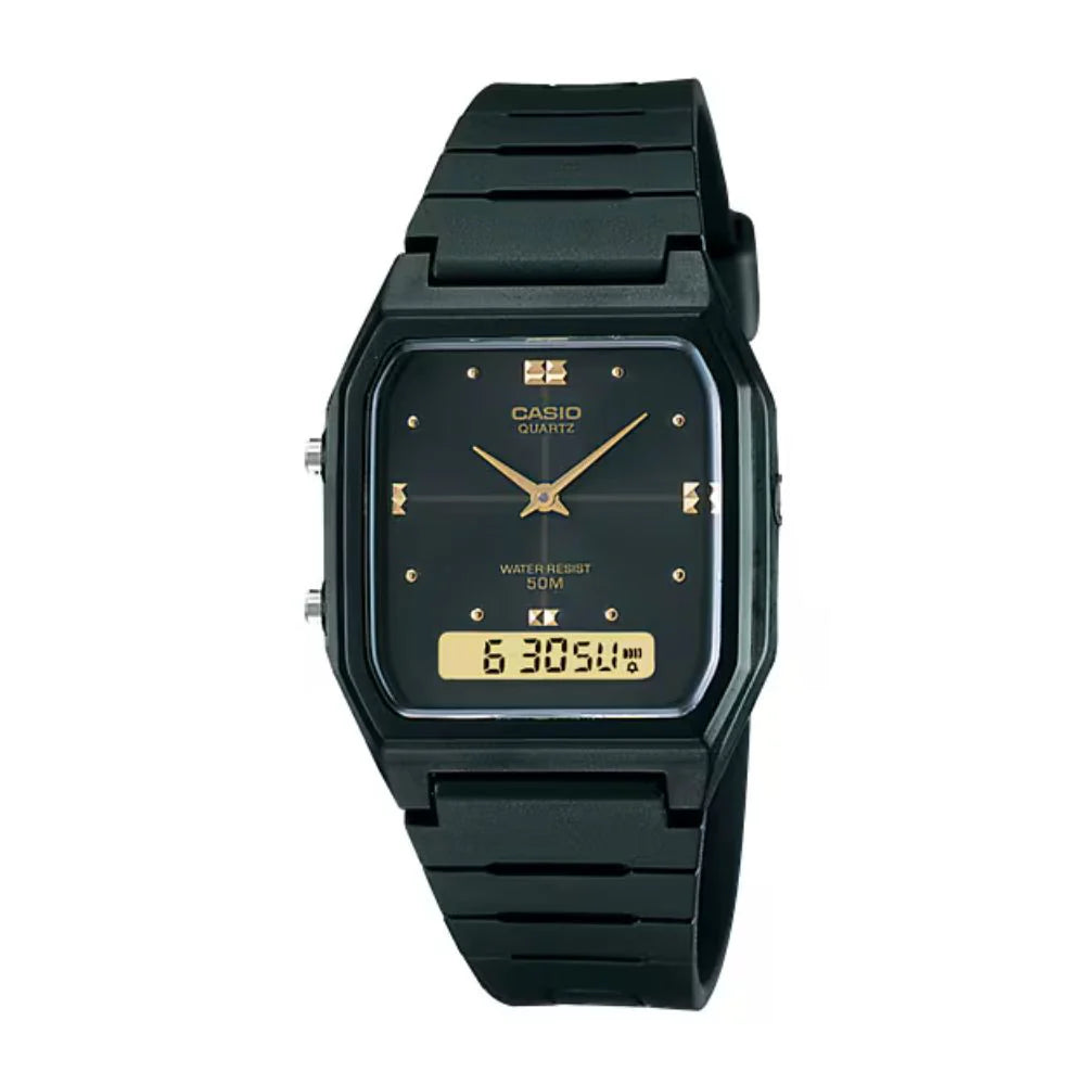 Casio, Men's Watch Analog-Digital, Black Dial Black Resin Band, AW-48HE-1AVDF product image