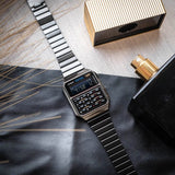 Casio Unisex Watch Vintage Collection, Black Dial Black Stainless Steel Strap, CA-500WEGG-1BDF