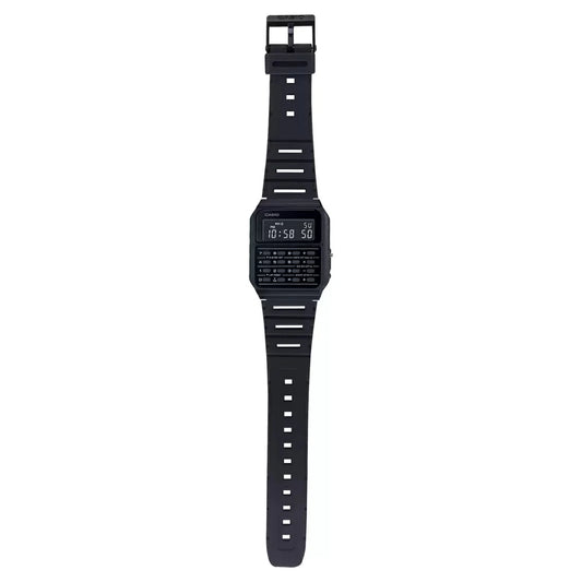 Casio Unisex Calculator Digital Watch, Black Dial Black Resin Strap, CA-53WF-1BDF