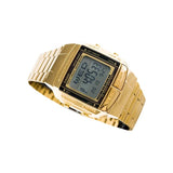 Casio Men's Watch Digital, Black Dial Gold Stainless Steel Strap, DB-360G-9ADF