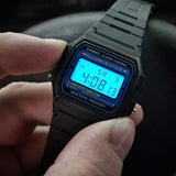 Casio Men's Watch Vintage Collection Digital, Blue Dial Black Resin Strap, F-105W-1ADF