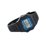 Casio Men's Watch Vintage Collection Digital, Blue Dial Black Resin Strap, F-105W-1ADF