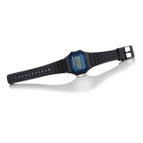 Casio Men's Watch Vintage Collection Digital, Blue Dial Black Resin Strap, F-105W-1ADF