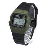 Casio Men's Watch Vintage Collection Digital, Green Dial Black Resin Strap, F-91WM-3ADF