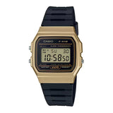 Casio Men's Watch Vintage Collection Digital, Gold Dial Black Resin Strap, F-91WM-9ADF