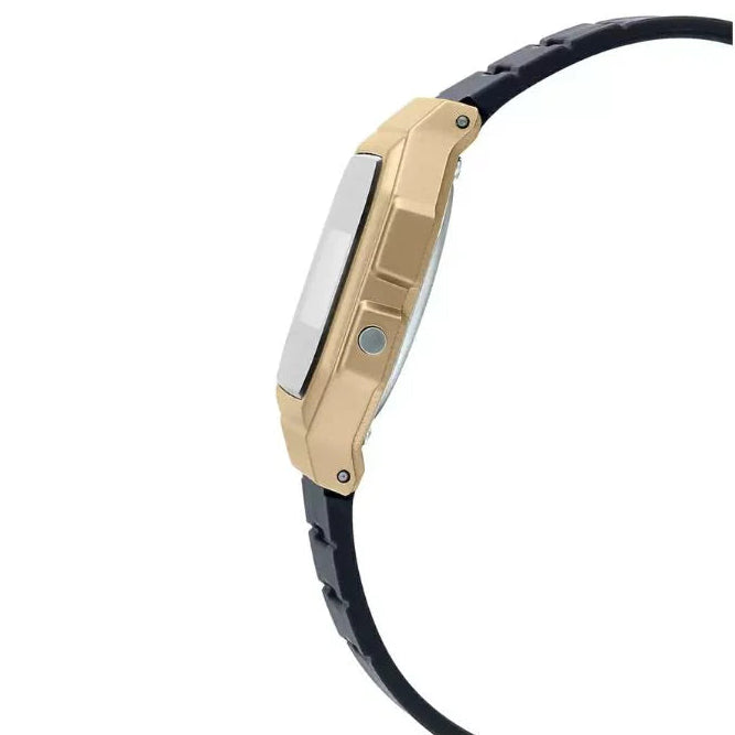 Casio Men's Watch Vintage Collection Digital, Gold Dial Black Resin Strap, F-91WM-9ADF