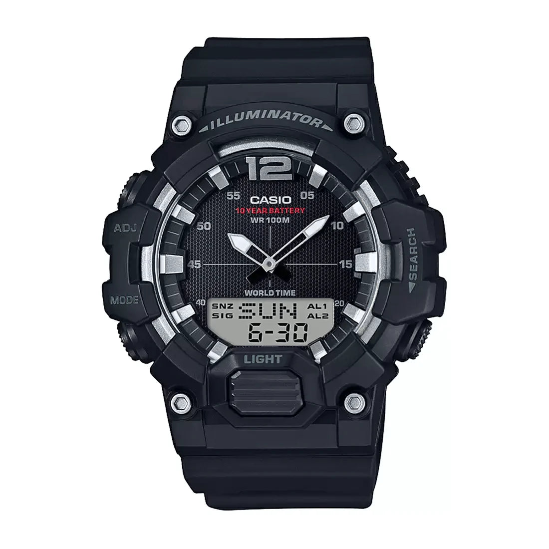 Casio, Men's Watch Analog-Digital Combo, Black Dial Black Resin Band, HDC-700-1AVDF product image