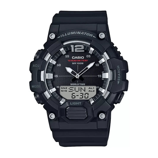 Casio, Men's Watch Analog-Digital Combo, Black Dial Black Resin Band, HDC-700-1AVDF product image