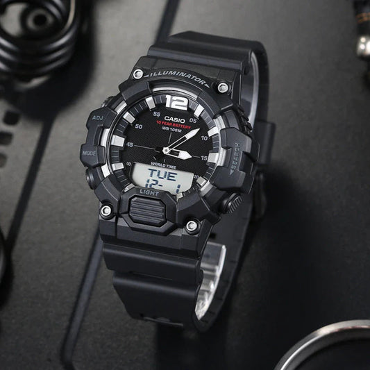 Casio, Men's Watch Analog-Digital Combo, Black Dial Black Resin Band, HDC-700-1AVDF product image