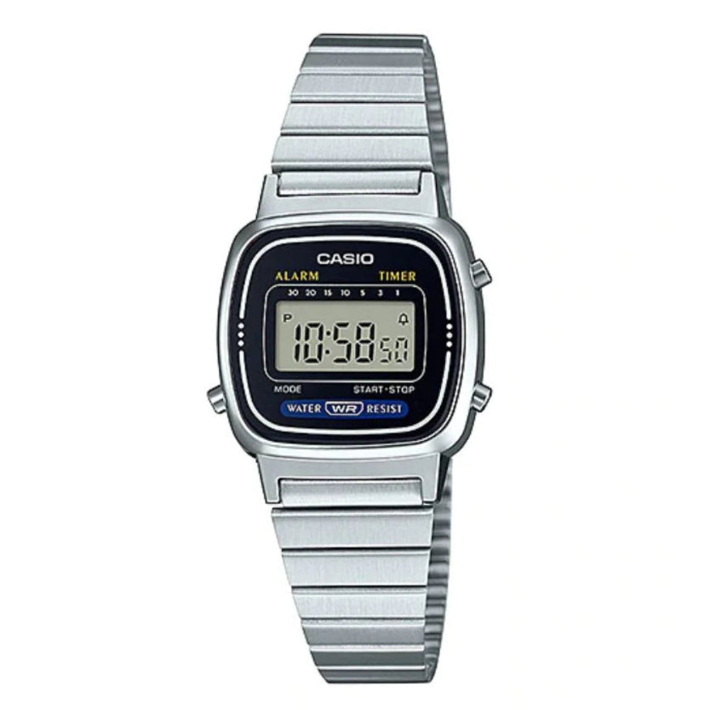 Casio Women's Watch Digital, Black Dial Silver Stainless Steel Strap, LA670WA-1DF product image