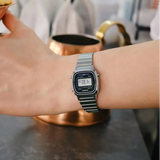 Casio Women's Watch Digital, Black Dial Silver Stainless Steel Strap, LA670WA-1DF product image