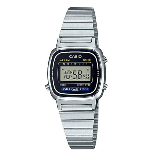 Casio Women's Watch Digital, Black Dial Silver Stainless Steel Strap, LA670WA-1DF product image