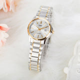Casio Women's Watch Analog, Silver Dial Silver & Gold Stainless Steel Strap, LTP-1183G-7ADF