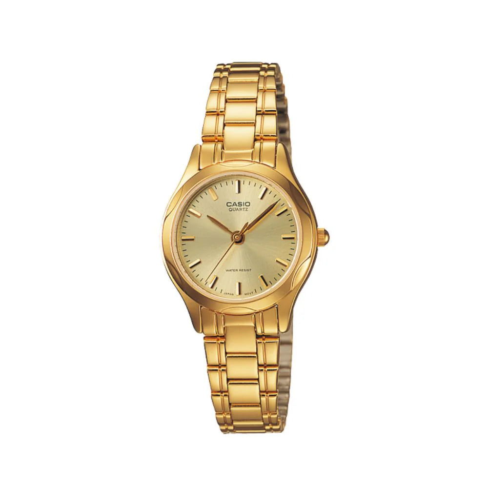 Casio Women's Watch Analog, Gold Dial Gold Stainless Steel Strap, LTP-1275G-9ADF