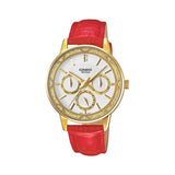 Casio, Women's Watch Analog, White Dial Red Leather Band, LTP-2087GL-4AVD product image