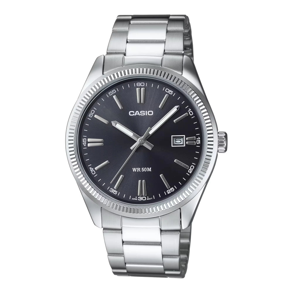 Casio Men's Watch Analog, Black Dial Silver Stainless Steel Strap, MTP-1302D-1A1VDF product image