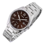 Casio Men's Watch Analog Maroon Dial With Silver Stainless Steel Band, MTP-1302DD-5AVDF