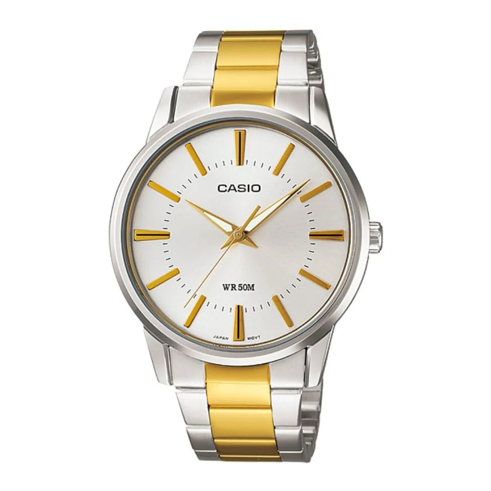 Casio Men's Watch Analog, Silver Dial Two Toned Stainless Steel Strap, MTP-1303SG-7AVD product image